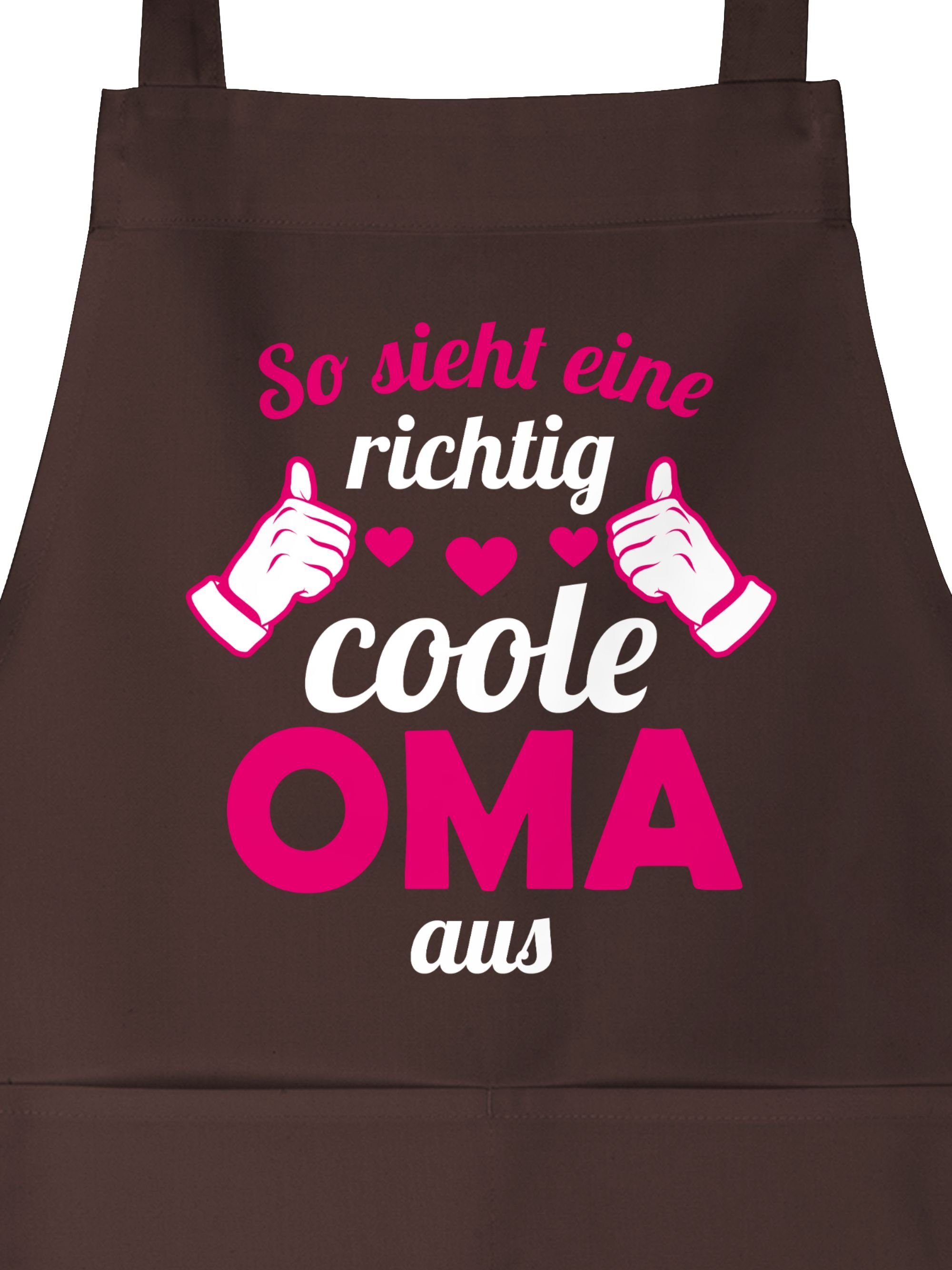 Shirtracer Kochschürze »So sieht eine richtig coole Oma aus Fuchsia